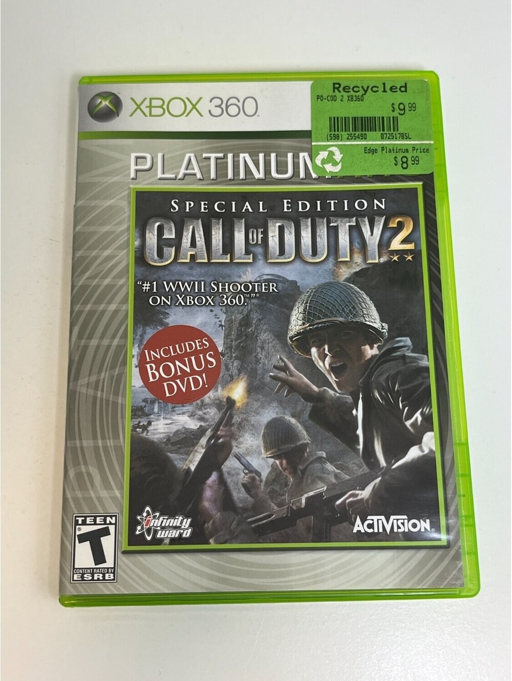 Call of Duty 2 Special Edition Platinum Hits Infinity Ward Microsoft Xbox 360